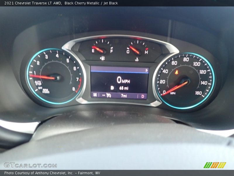 Black Cherry Metallic / Jet Black 2021 Chevrolet Traverse LT AWD