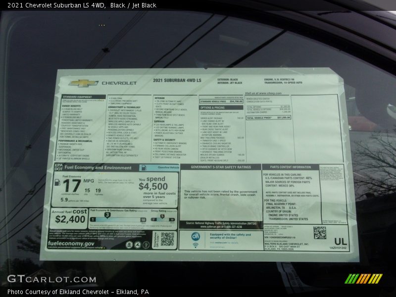 Black / Jet Black 2021 Chevrolet Suburban LS 4WD