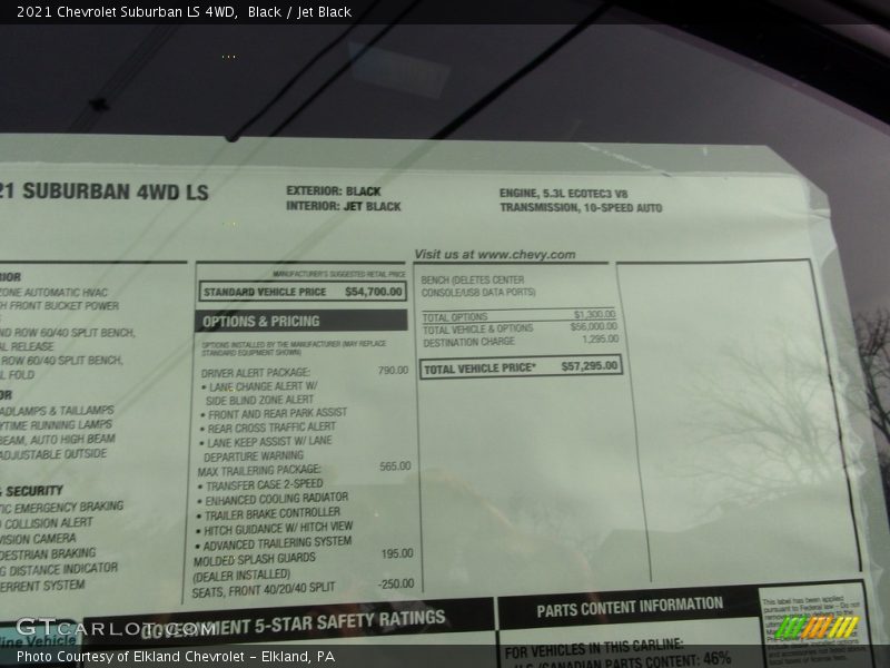 Black / Jet Black 2021 Chevrolet Suburban LS 4WD