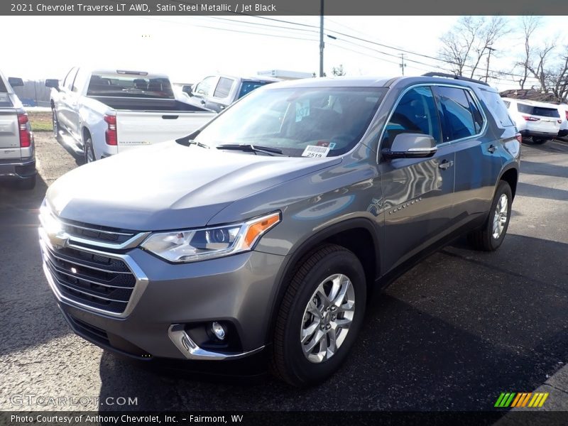 Satin Steel Metallic / Jet Black 2021 Chevrolet Traverse LT AWD