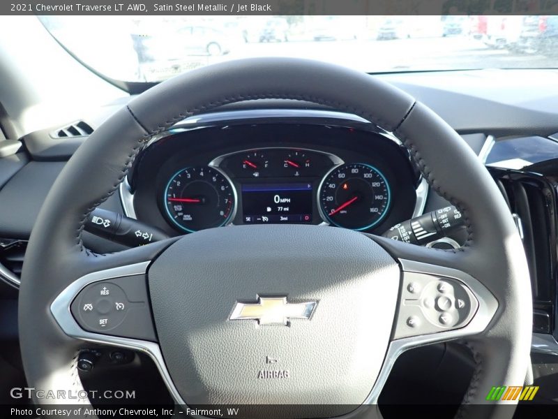 Satin Steel Metallic / Jet Black 2021 Chevrolet Traverse LT AWD