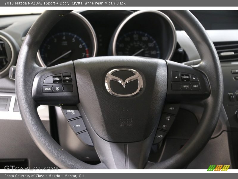 Crystal White Pearl Mica / Black 2013 Mazda MAZDA3 i Sport 4 Door