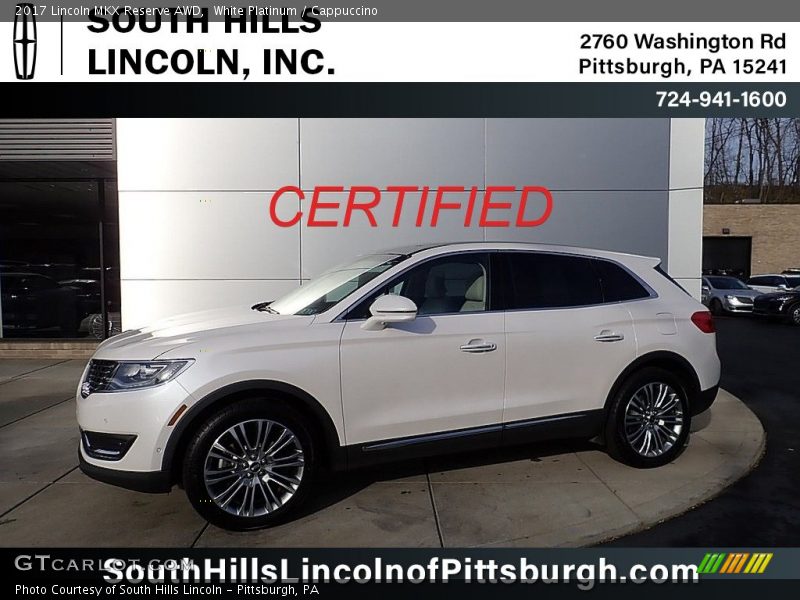 White Platinum / Cappuccino 2017 Lincoln MKX Reserve AWD