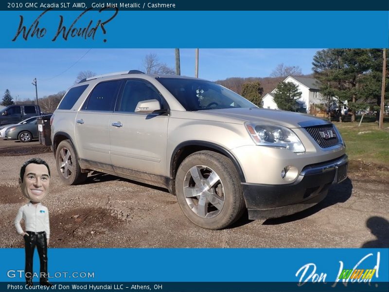 Gold Mist Metallic / Cashmere 2010 GMC Acadia SLT AWD