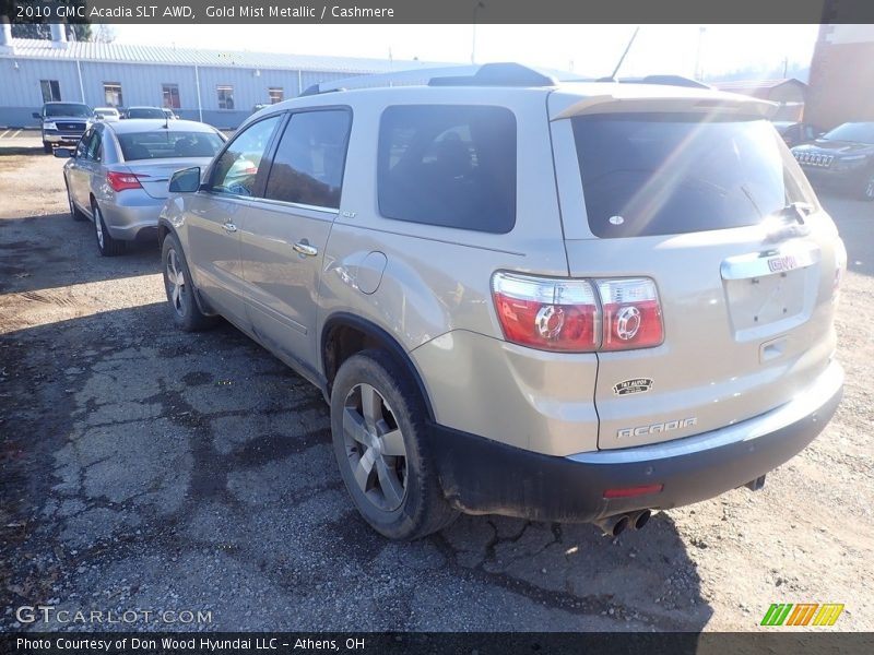 Gold Mist Metallic / Cashmere 2010 GMC Acadia SLT AWD