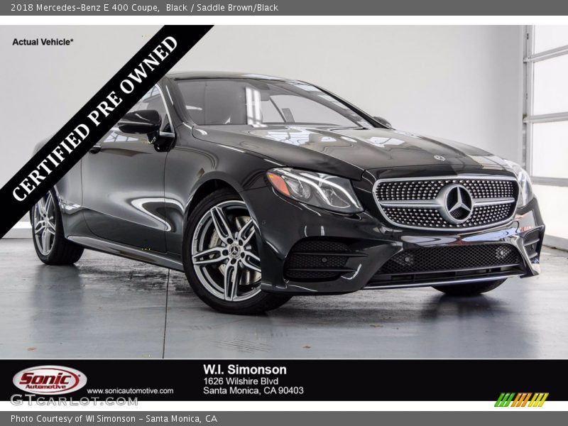 Black / Saddle Brown/Black 2018 Mercedes-Benz E 400 Coupe