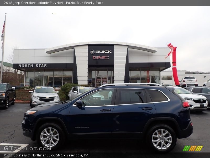 Patriot Blue Pearl / Black 2018 Jeep Cherokee Latitude Plus 4x4