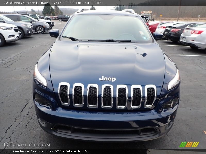 Patriot Blue Pearl / Black 2018 Jeep Cherokee Latitude Plus 4x4