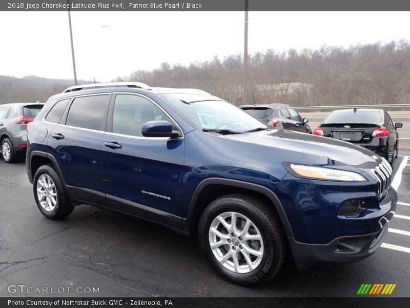 Patriot Blue Pearl / Black 2018 Jeep Cherokee Latitude Plus 4x4
