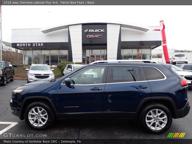 Patriot Blue Pearl / Black 2018 Jeep Cherokee Latitude Plus 4x4