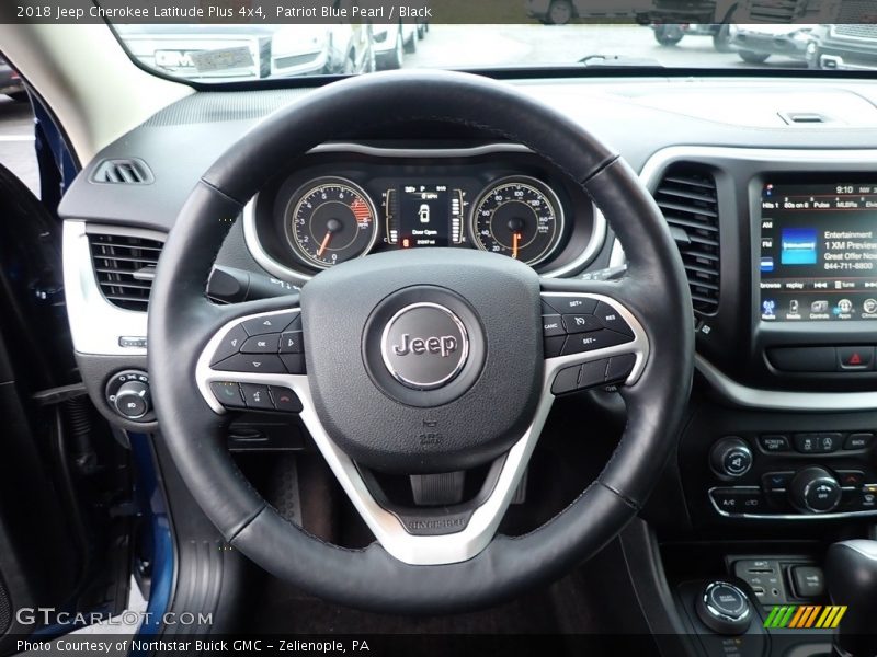 Patriot Blue Pearl / Black 2018 Jeep Cherokee Latitude Plus 4x4