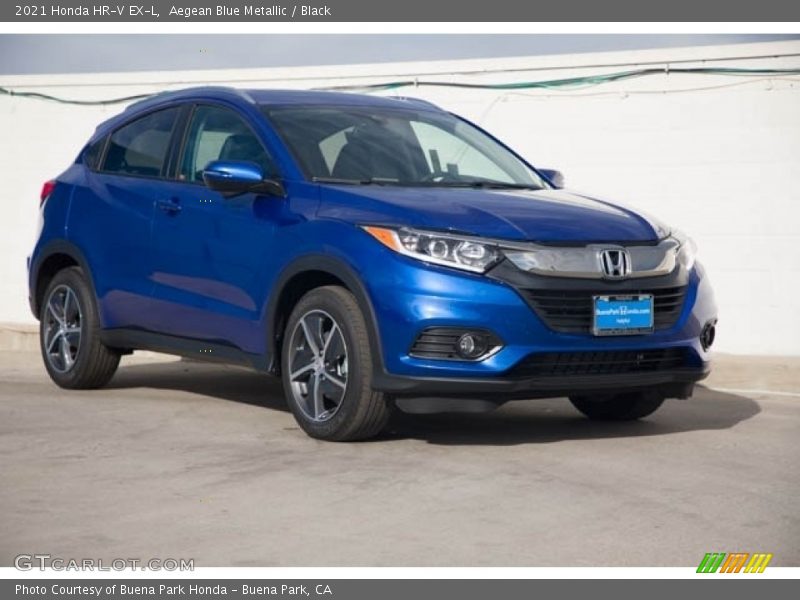 Aegean Blue Metallic / Black 2021 Honda HR-V EX-L