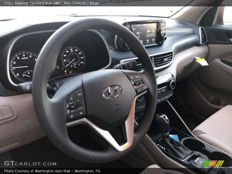 Red Crimson / Beige 2021 Hyundai Tucson Value AWD