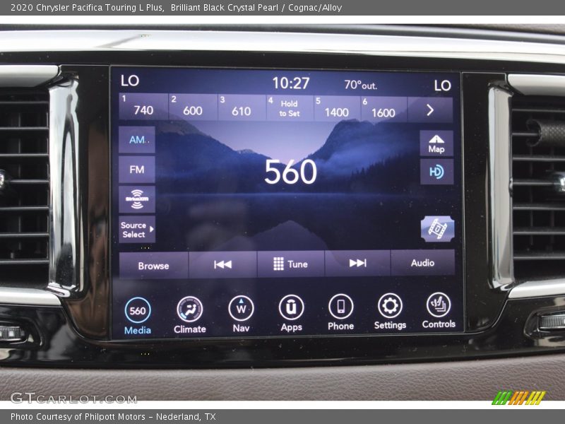 Brilliant Black Crystal Pearl / Cognac/Alloy 2020 Chrysler Pacifica Touring L Plus