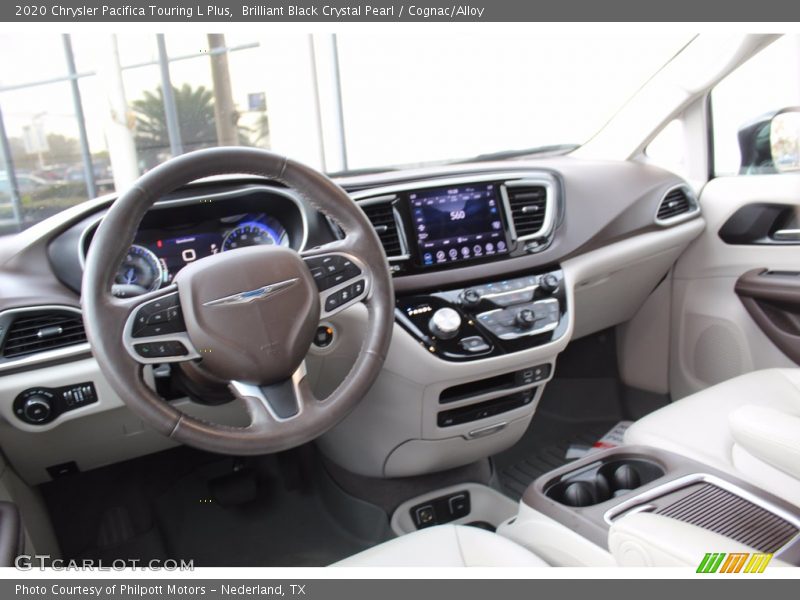 Brilliant Black Crystal Pearl / Cognac/Alloy 2020 Chrysler Pacifica Touring L Plus