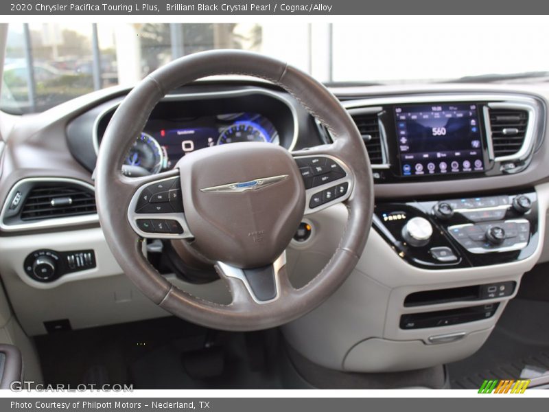 Brilliant Black Crystal Pearl / Cognac/Alloy 2020 Chrysler Pacifica Touring L Plus