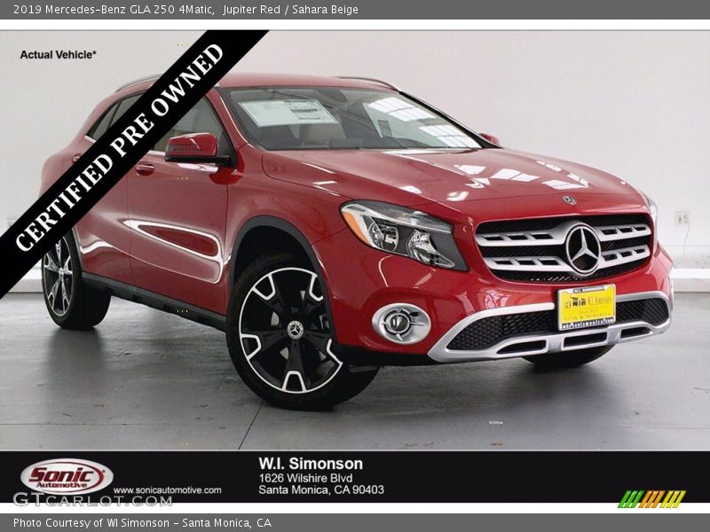 Jupiter Red / Sahara Beige 2019 Mercedes-Benz GLA 250 4Matic