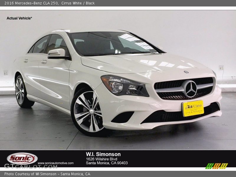 Cirrus White / Black 2016 Mercedes-Benz CLA 250