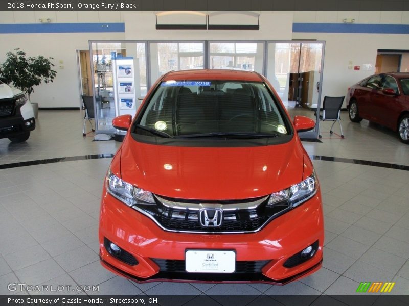 Orange Fury / Black 2018 Honda Fit Sport