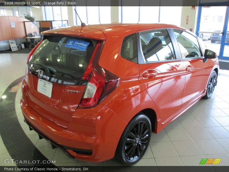 Orange Fury / Black 2018 Honda Fit Sport
