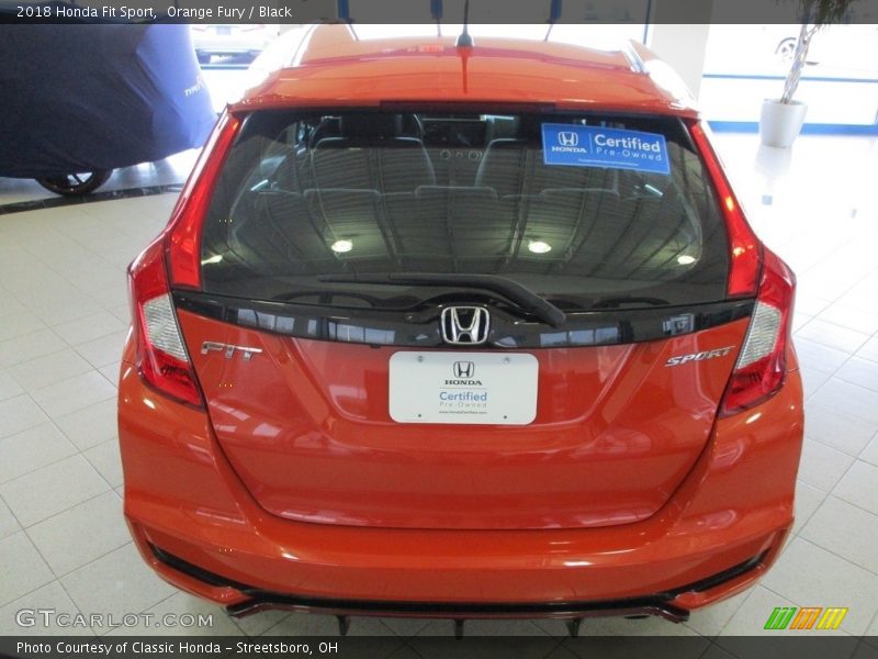 Orange Fury / Black 2018 Honda Fit Sport