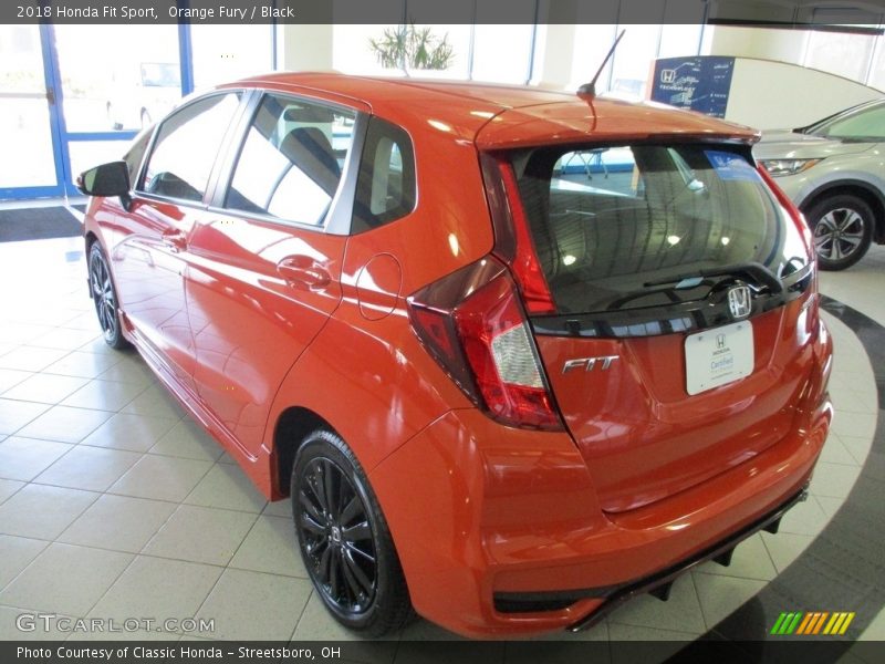Orange Fury / Black 2018 Honda Fit Sport