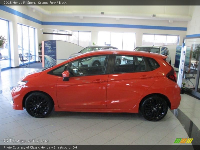 Orange Fury / Black 2018 Honda Fit Sport