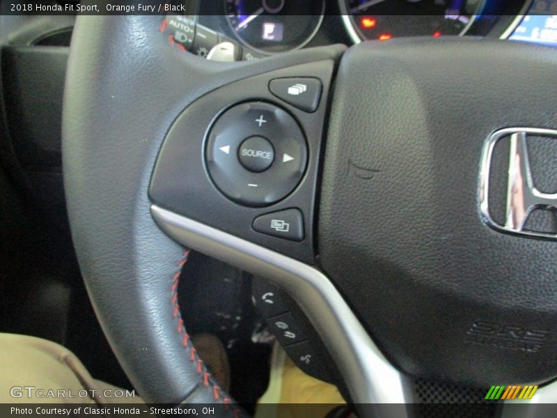 Orange Fury / Black 2018 Honda Fit Sport