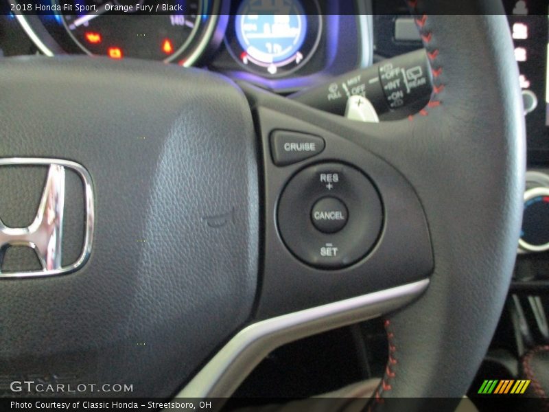 Orange Fury / Black 2018 Honda Fit Sport