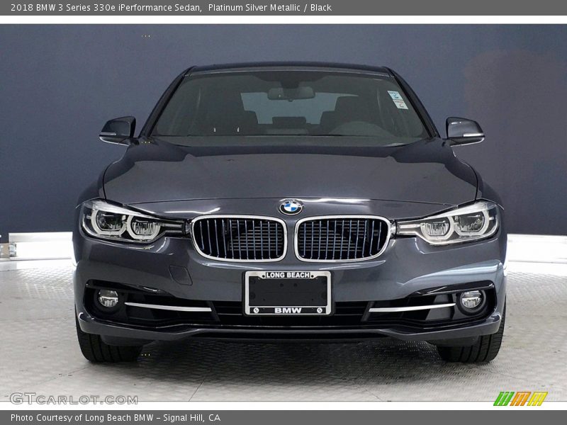 Platinum Silver Metallic / Black 2018 BMW 3 Series 330e iPerformance Sedan