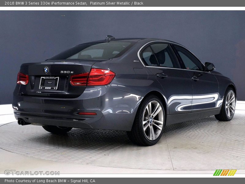 Platinum Silver Metallic / Black 2018 BMW 3 Series 330e iPerformance Sedan