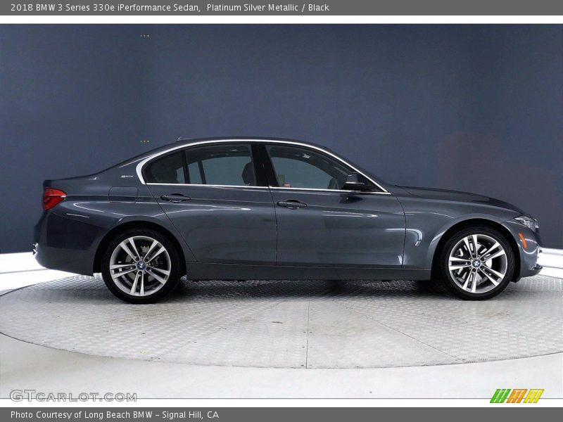 Platinum Silver Metallic / Black 2018 BMW 3 Series 330e iPerformance Sedan