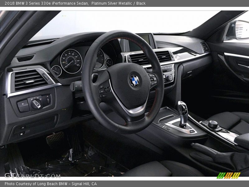 Platinum Silver Metallic / Black 2018 BMW 3 Series 330e iPerformance Sedan