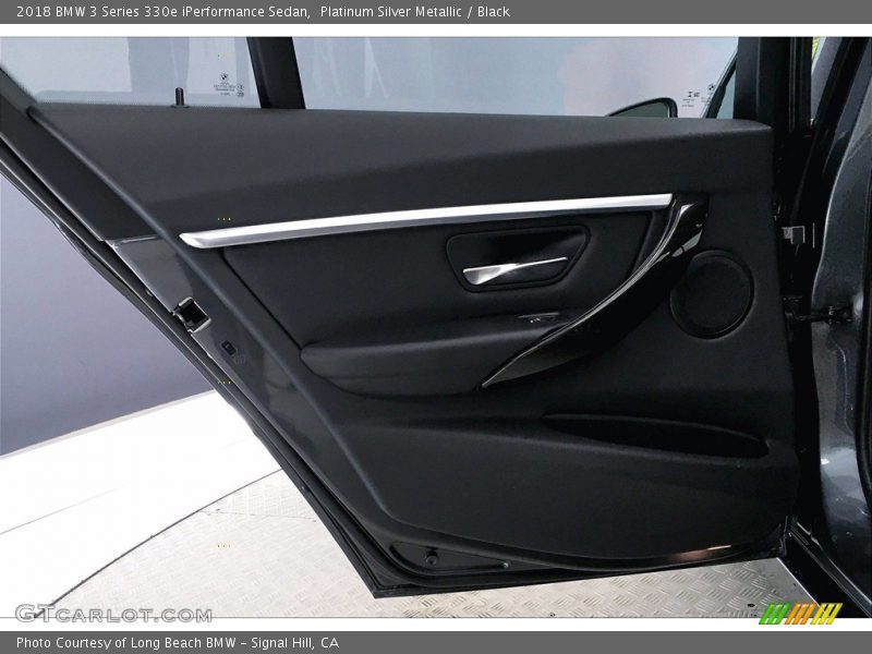 Platinum Silver Metallic / Black 2018 BMW 3 Series 330e iPerformance Sedan