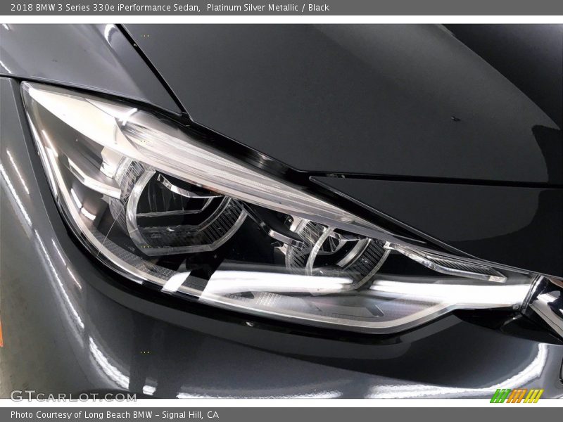 Platinum Silver Metallic / Black 2018 BMW 3 Series 330e iPerformance Sedan