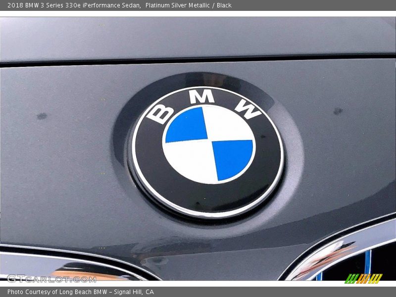 Platinum Silver Metallic / Black 2018 BMW 3 Series 330e iPerformance Sedan