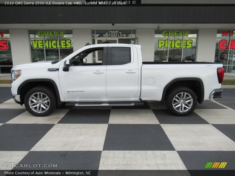 Summit White / Jet Black 2019 GMC Sierra 1500 SLE Double Cab 4WD