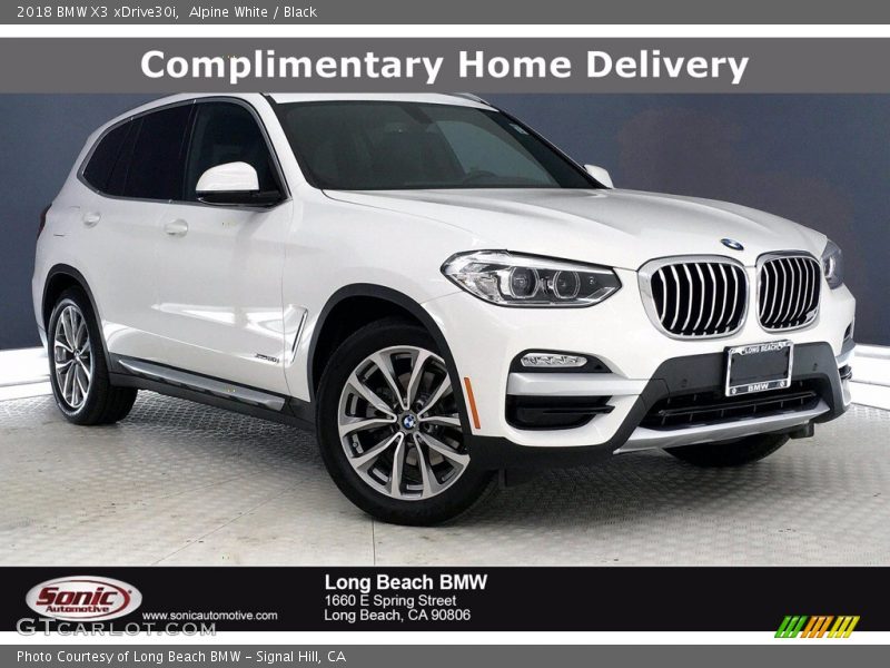 Alpine White / Black 2018 BMW X3 xDrive30i