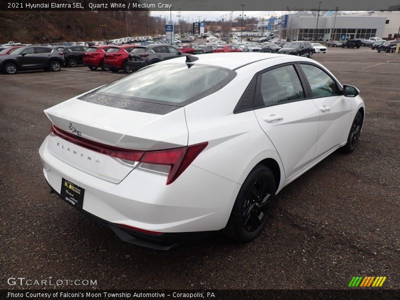 Quartz White / Medium Gray 2021 Hyundai Elantra SEL