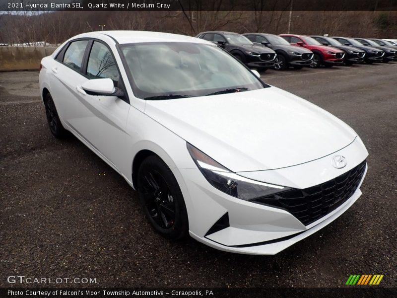 Quartz White / Medium Gray 2021 Hyundai Elantra SEL