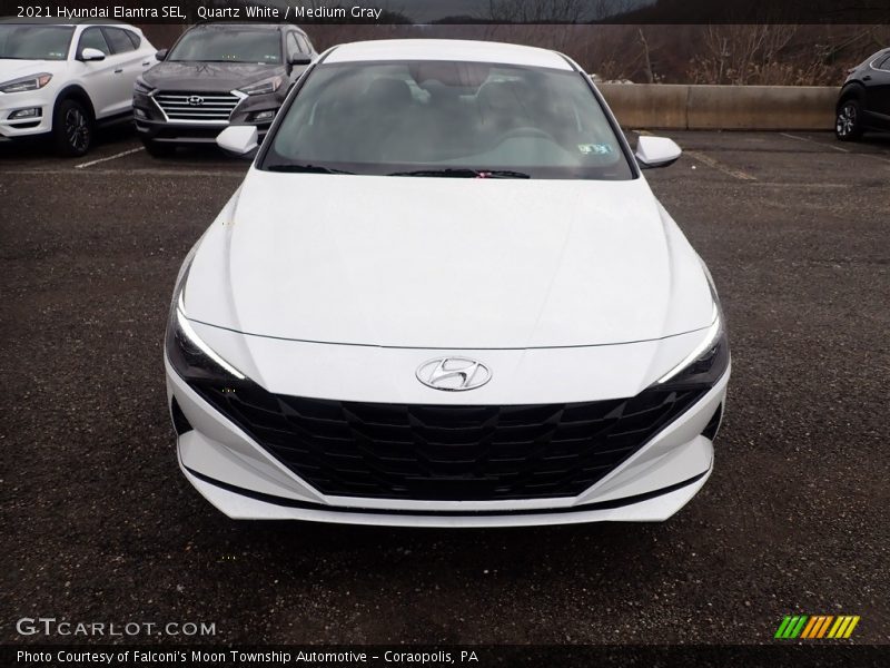 Quartz White / Medium Gray 2021 Hyundai Elantra SEL