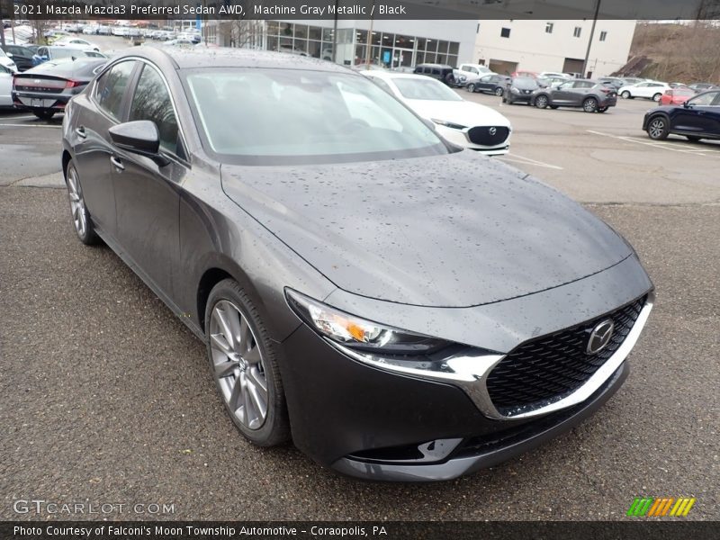 Machine Gray Metallic / Black 2021 Mazda Mazda3 Preferred Sedan AWD