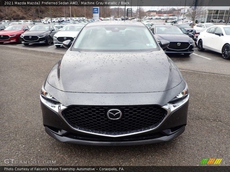 Machine Gray Metallic / Black 2021 Mazda Mazda3 Preferred Sedan AWD