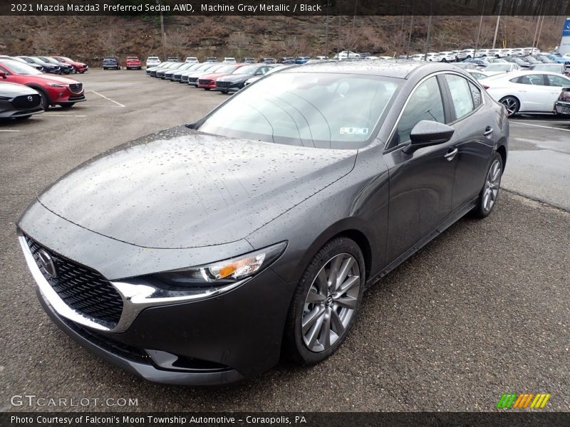 Machine Gray Metallic / Black 2021 Mazda Mazda3 Preferred Sedan AWD