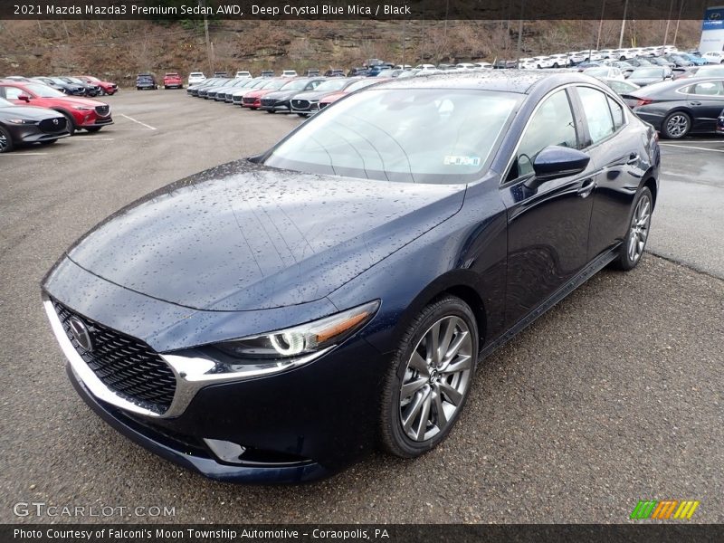 Deep Crystal Blue Mica / Black 2021 Mazda Mazda3 Premium Sedan AWD