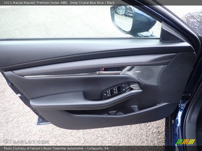 Deep Crystal Blue Mica / Black 2021 Mazda Mazda3 Premium Sedan AWD