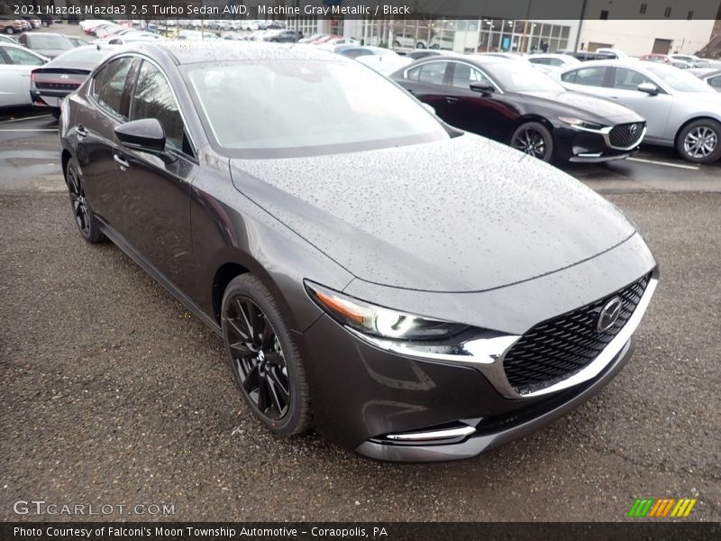 Machine Gray Metallic / Black 2021 Mazda Mazda3 2.5 Turbo Sedan AWD