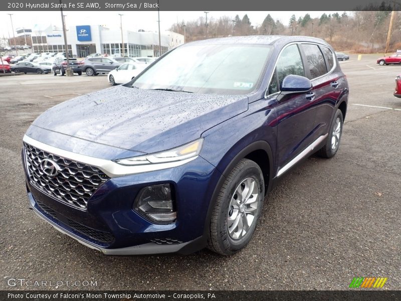 Stormy Sea / Black 2020 Hyundai Santa Fe SE AWD