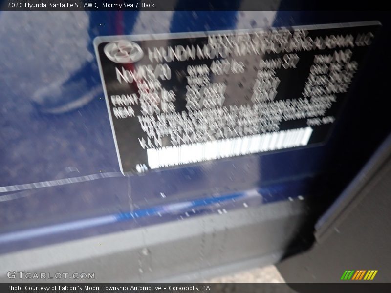 Stormy Sea / Black 2020 Hyundai Santa Fe SE AWD