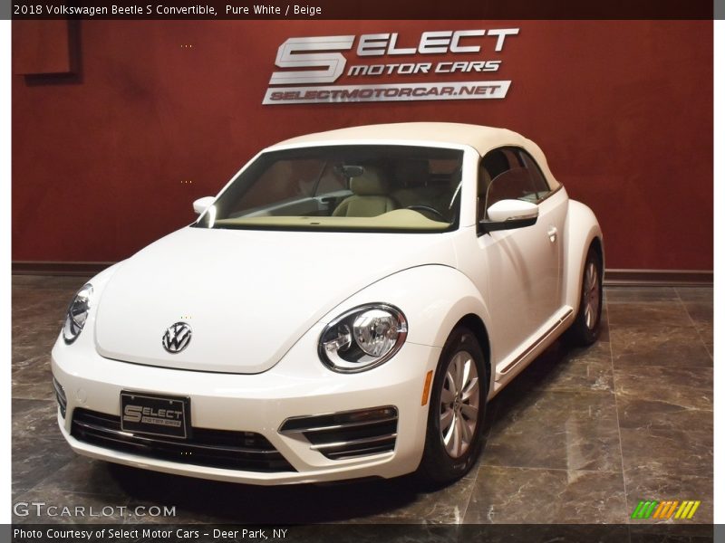 Pure White / Beige 2018 Volkswagen Beetle S Convertible